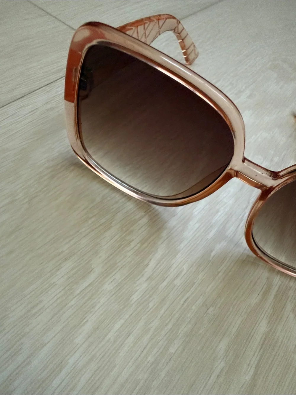 Kurt Geiger Rose Gold Square Gradient Sunglasses